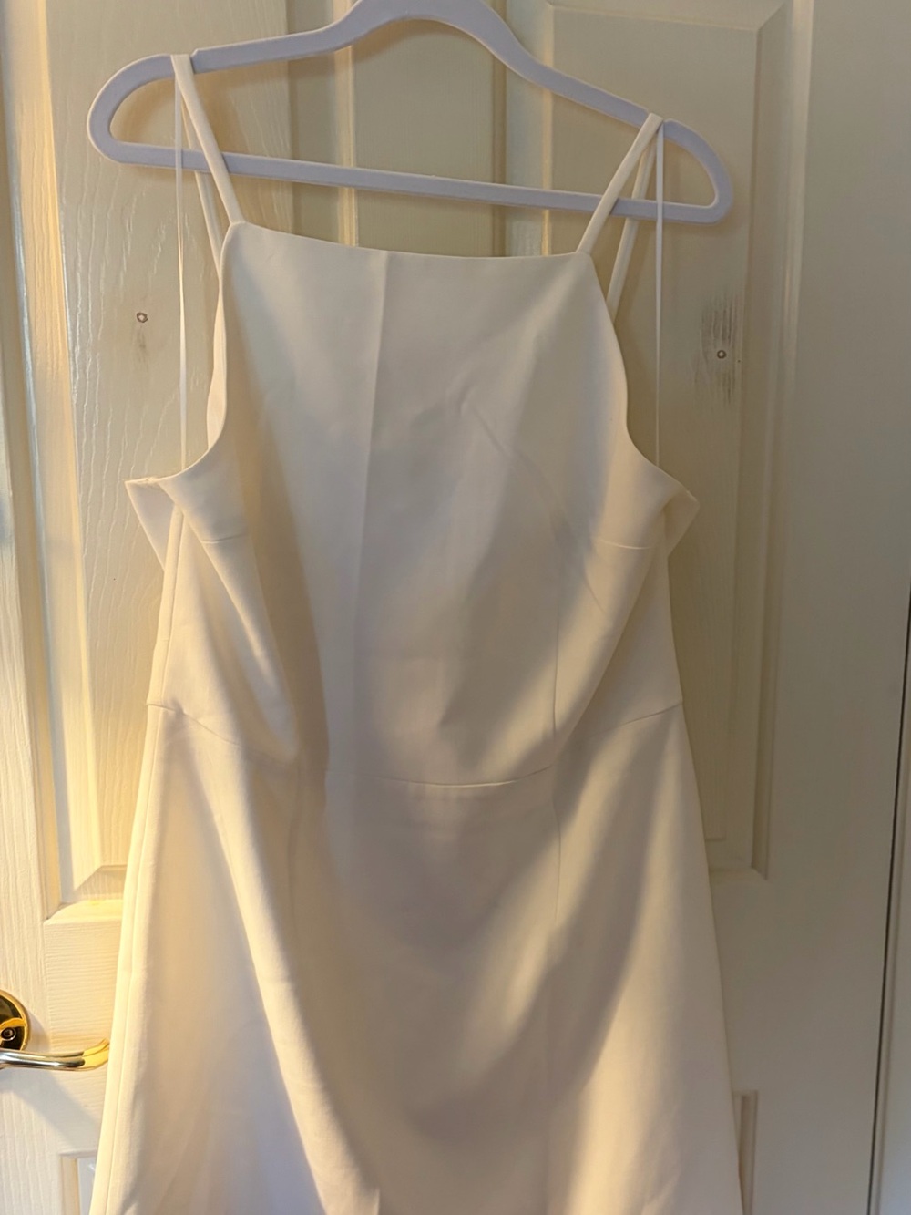 French Connection White Strapless A-Line Dress with Spaghetti Straps